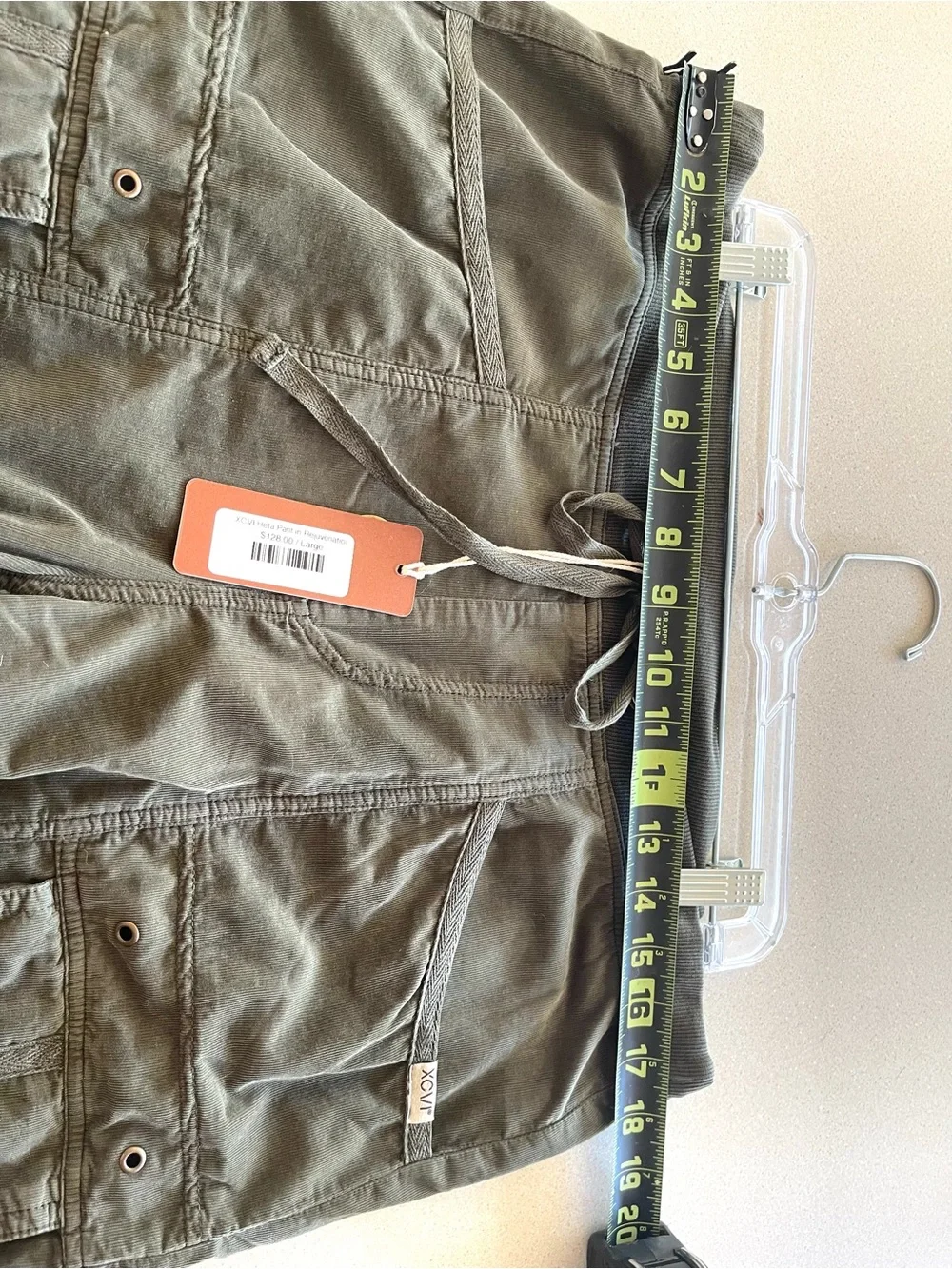 XCVI Olive Green Wide-Leg Cargo Jumpsuit Pants NWT $128